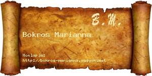 Bokros Marianna névjegykártya
