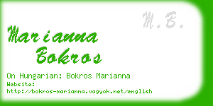 marianna bokros business card